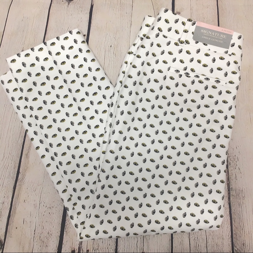 Ann Taylor Pineapple Print Ankle Pants